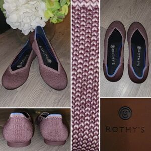 Rothy's The Flat Birdseye Plum Round Toe Flats, Women's Size 6.5, EU 37